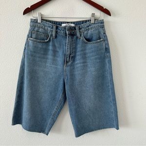 Sam Edelman The Stiletto Bermuda High Rise Shorts Raw Hem